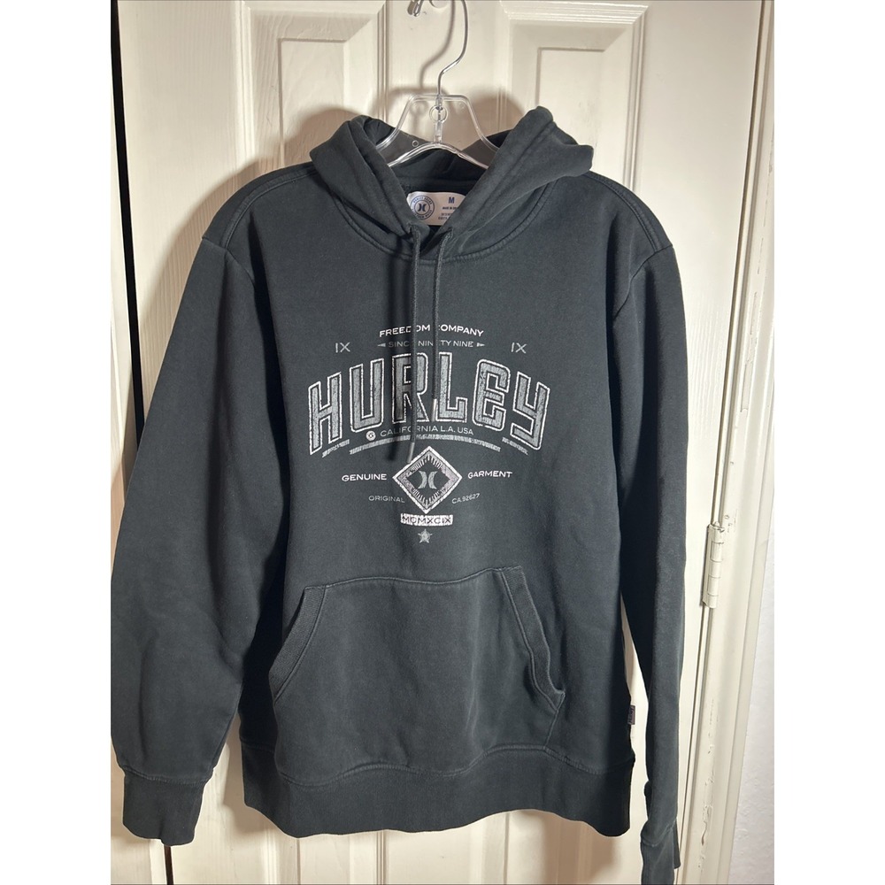 Hurley Men's Graphic Fleece Lined Hoodie, Black, Size M Skateboarding